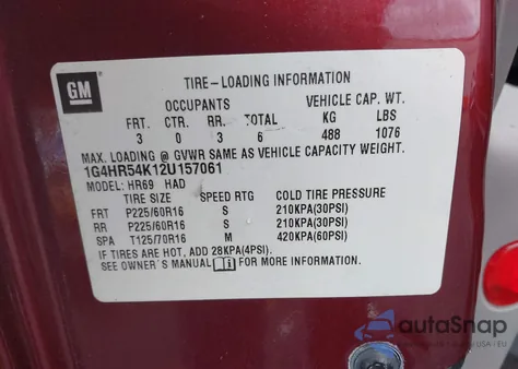 2002 Buick Lesabre Limited z USA, uszkodzony, nr VIN 1G4HR54K12U157061